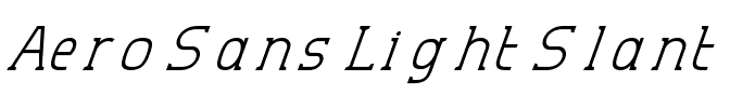 Aero Sans Light Slant