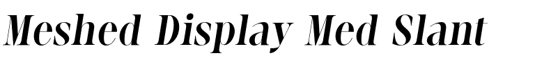 Meshed Display Med Slant.otf