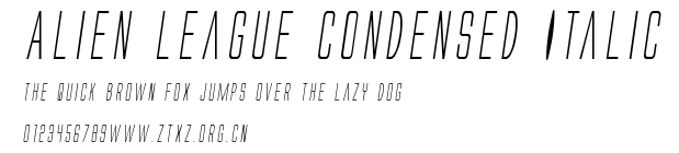 Alien League Condensed Italic