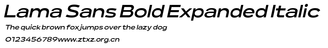 Lama Sans Bold Expanded Italic.otf
