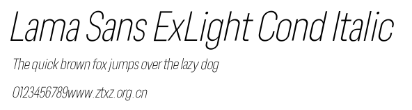 Lama Sans ExLight Cond Italic.otf