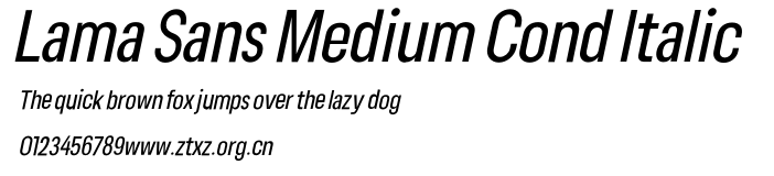 Lama Sans Medium Cond Italic.otf