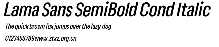 Lama Sans SemiBold Cond Italic.otf