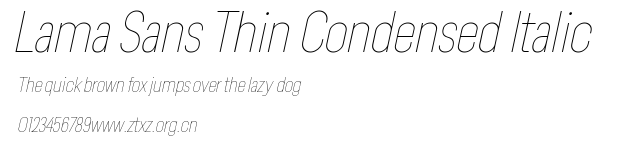 Lama Sans Thin Condensed Italic.ttf