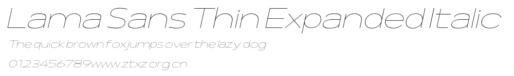 Lama Sans Thin Expanded Italic.otf